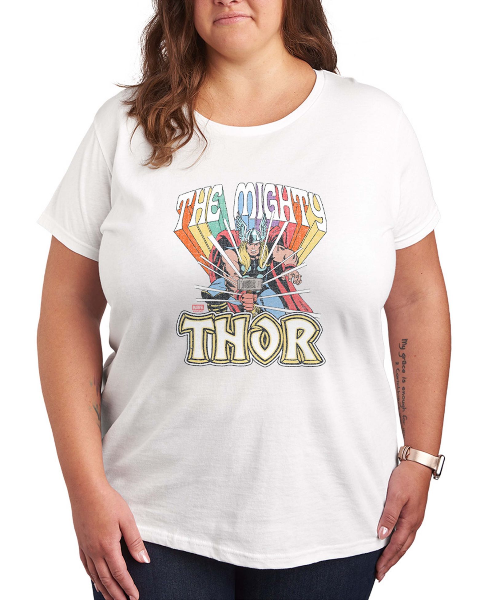 Hybrid Apparel футболка Plus Size Thor Faded Rainbow Graphic Short-Sleeve