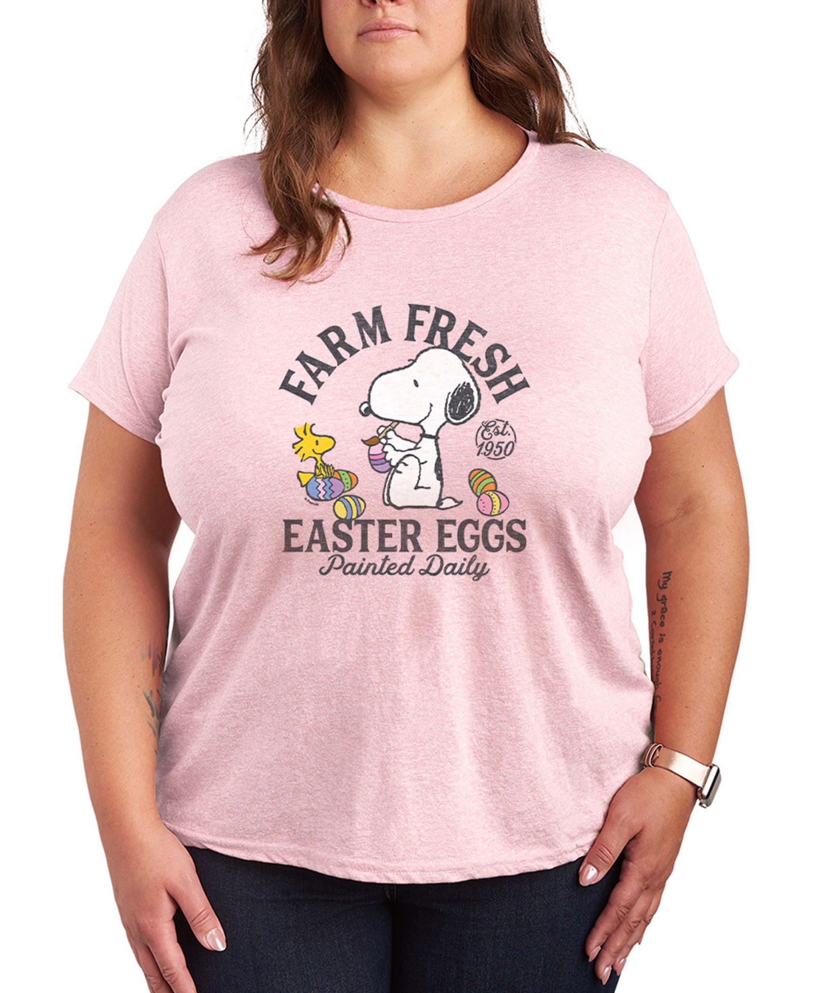 Футболка Hybrid Apparel Plus Size Peanuts Farm Fresh Easter Eggs с коротким рукавом