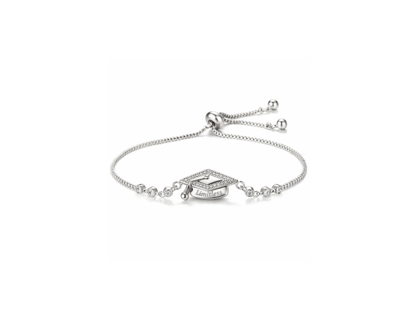 Dloria Limitless Graduation Cap Adjustable Pave Bracelet