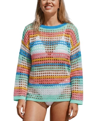 Cupshe Women's Miami Striped Cover-Up Top