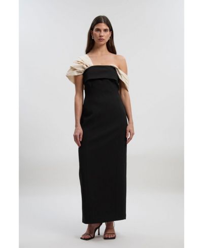 Karen Millen Women's Tailored Taffeta Sleeve Maxi Dress