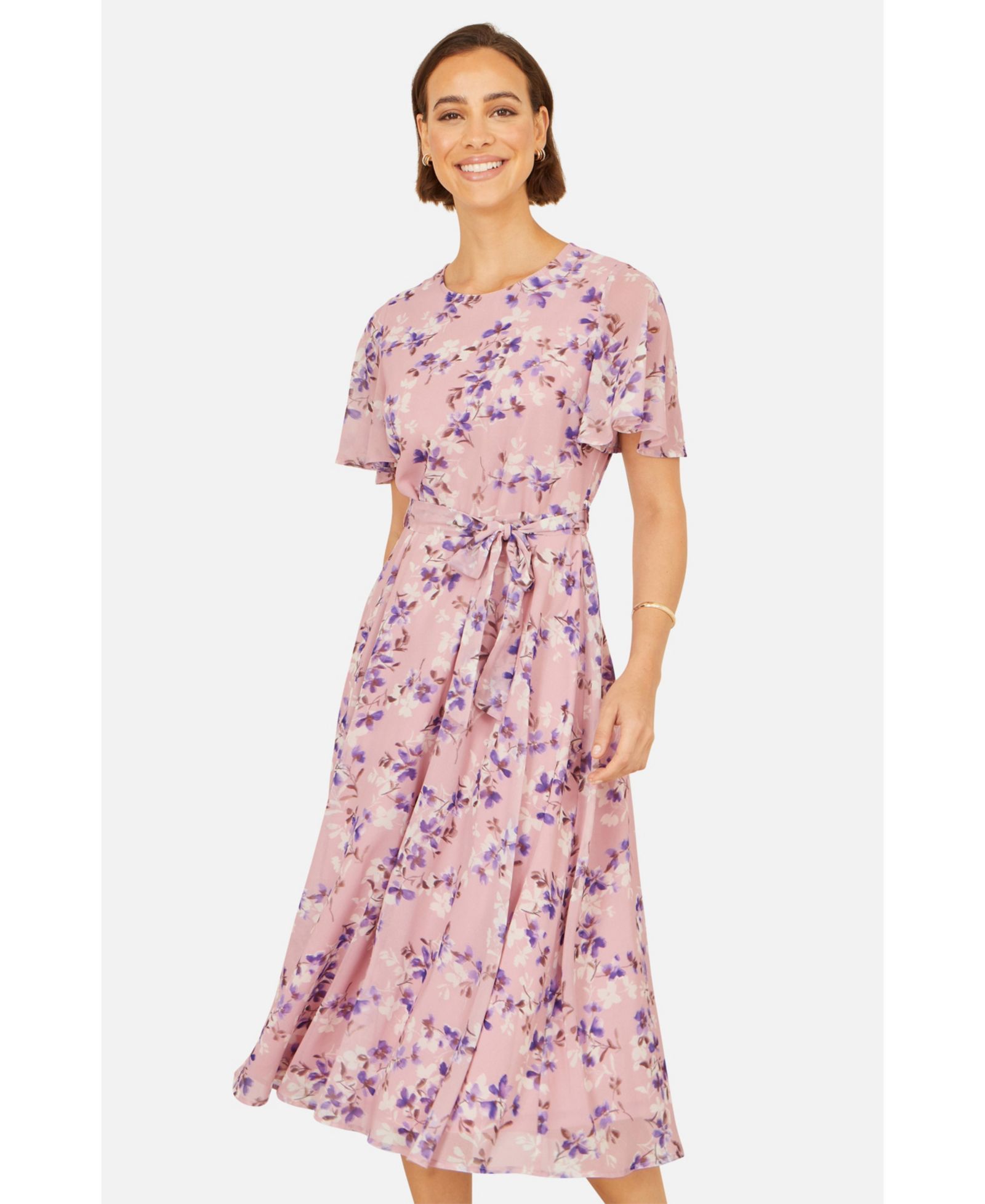Yumi Women's Blossom Print Midi Skater Dress