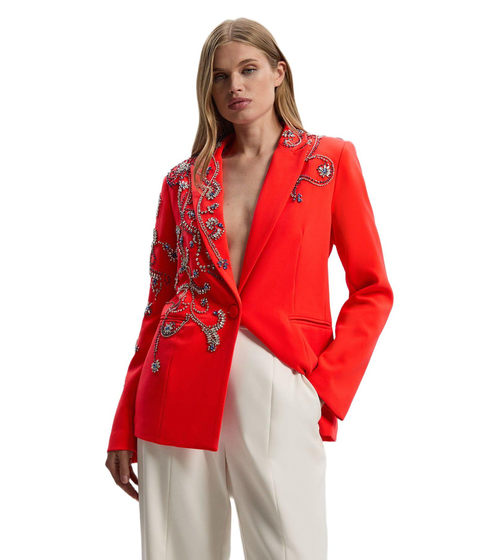 Karen Millen Women's Embellished Single Breasted Blazer