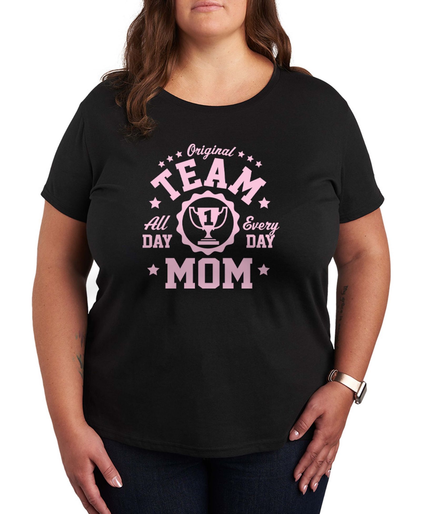Hybrid Apparel Plus Size футболка с принтиком Original Team Mom