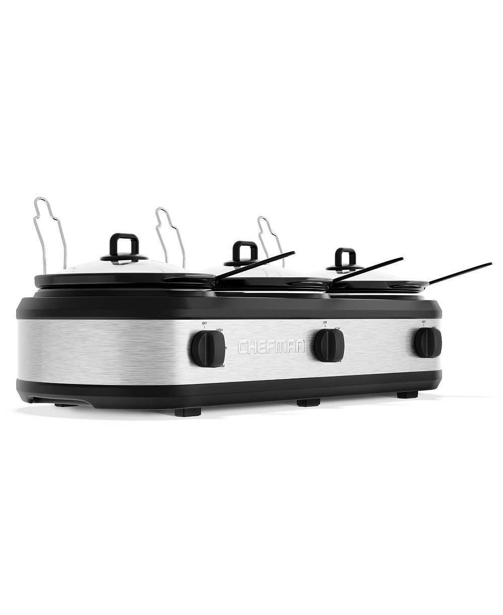 Chefman 2.5-Quart Each Triple Slow Cooker and Buffet Server