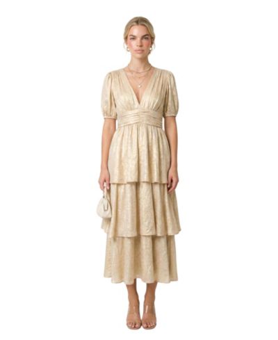 Женское платье Modenaire Shimmering Puff Sleeve Maxi