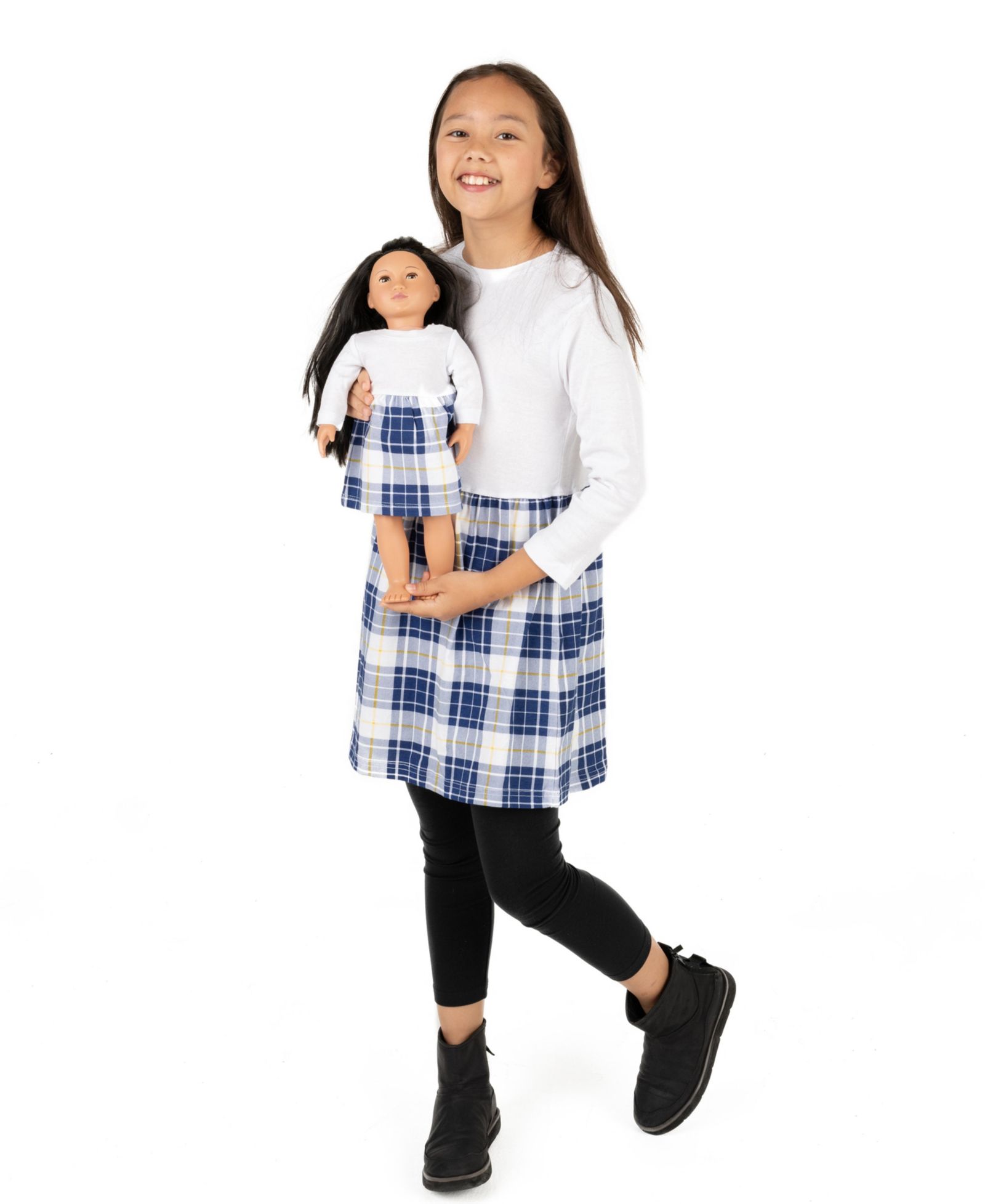 Детское платье Leveret Matching Doll из 100% хлопка с длинным рукавом и юбкой