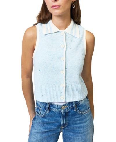 Топ Central Park West Women's Celeste Tweed Yarn Collared