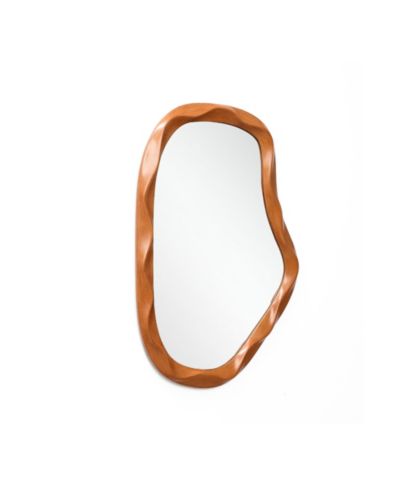 Зеркало настенное LuxenHome Natural Wood Finish Asymmetrical MDF Frame 31.5" H x 22.6" W