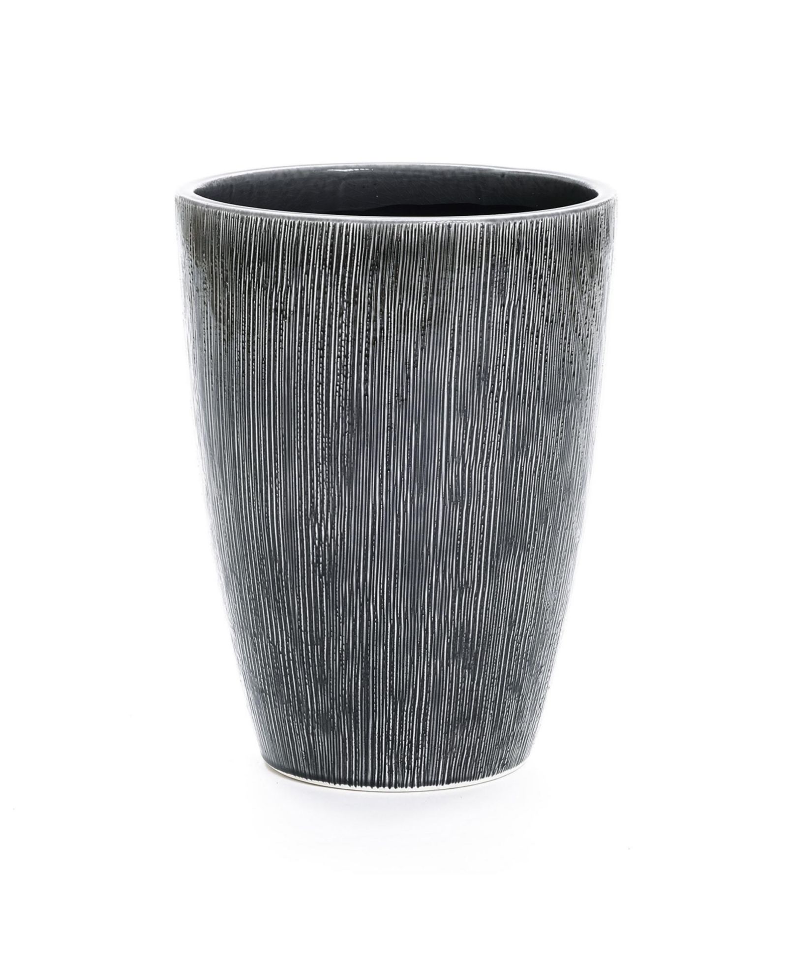 Керамический цветочный горшок LuxenHome Sea Gray Ripples 17-Inch Tall