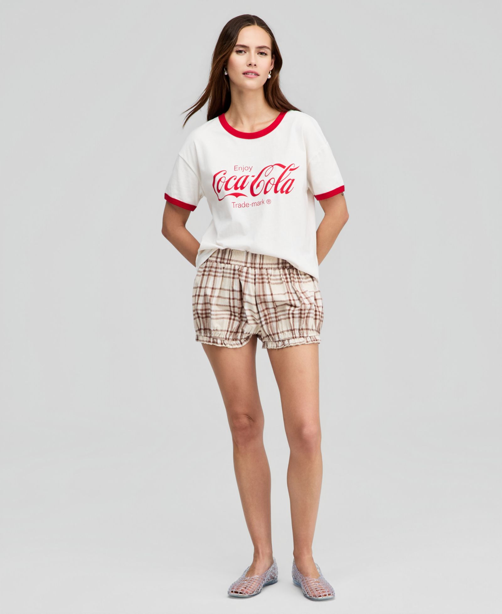 And Now This Women's Cotton Plaid Pull-On Bubble Shorts, Macy's