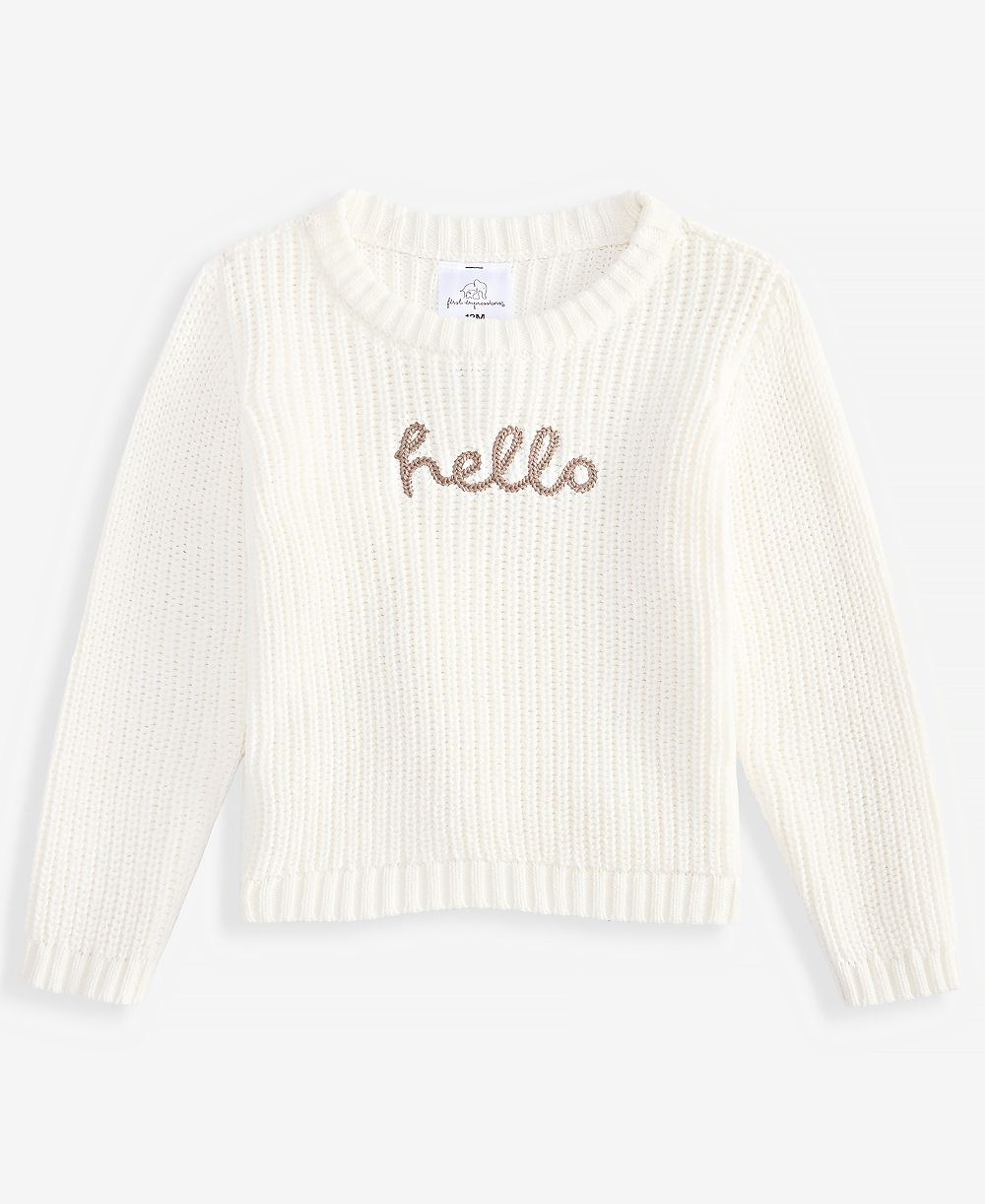 Детский хлопковый свитер First Impressions Baby 0M-24M Mix & Match Long-Sleeve Hello Sweater
