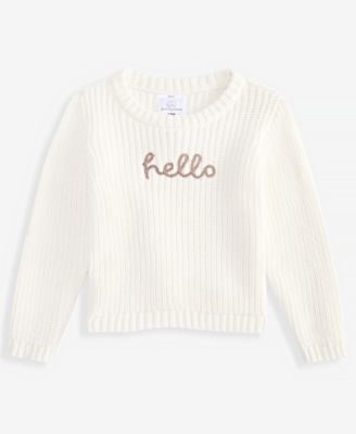 Детский хлопковый свитер First Impressions Baby 0M-24M Mix & Match Long-Sleeve Hello Sweater