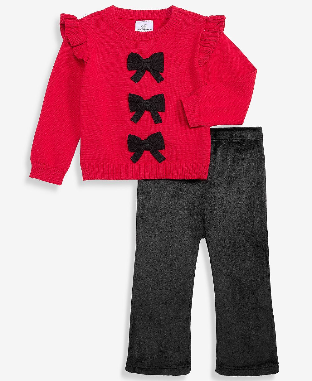 Детский комплект из свитера и брюк First Impressions Baby Girls' 3M-24M Cotton Bows