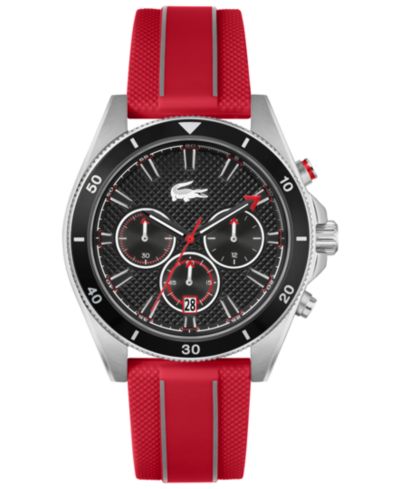 Lacoste Мужские часы Mainsail с силиконовым ремешком 43mm красные