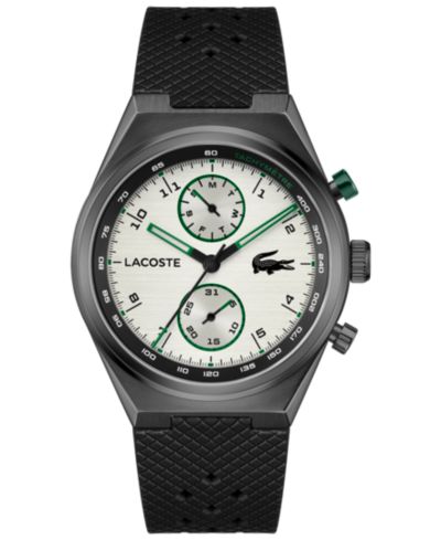 Мужские часы Lacoste Line Racer Black Silicone Strap, 42mm