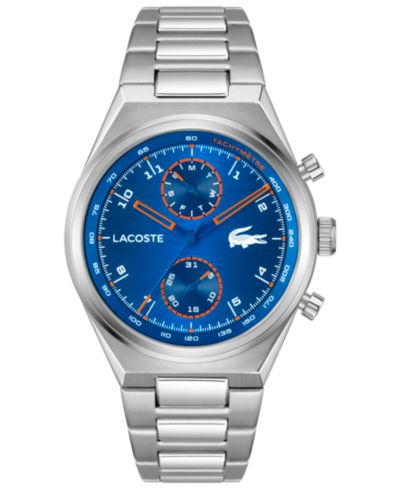 Часы Lacoste Line Racer Silver Tone Stainless Steel Bracelet Watch, 42mm