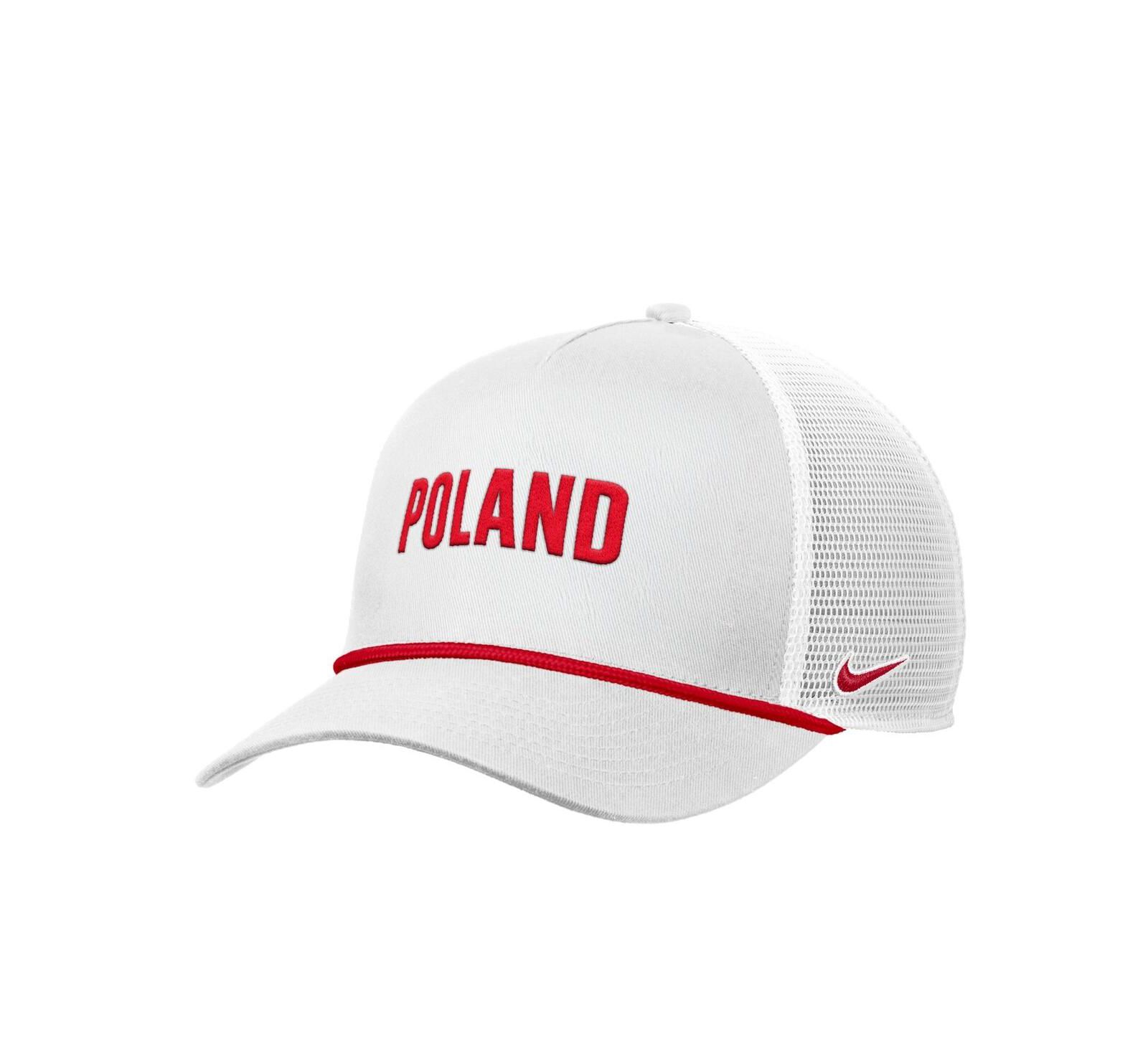 Мужская кепка Nike White Poland National Team Rise Rope Trucker A-Frame Adjustable