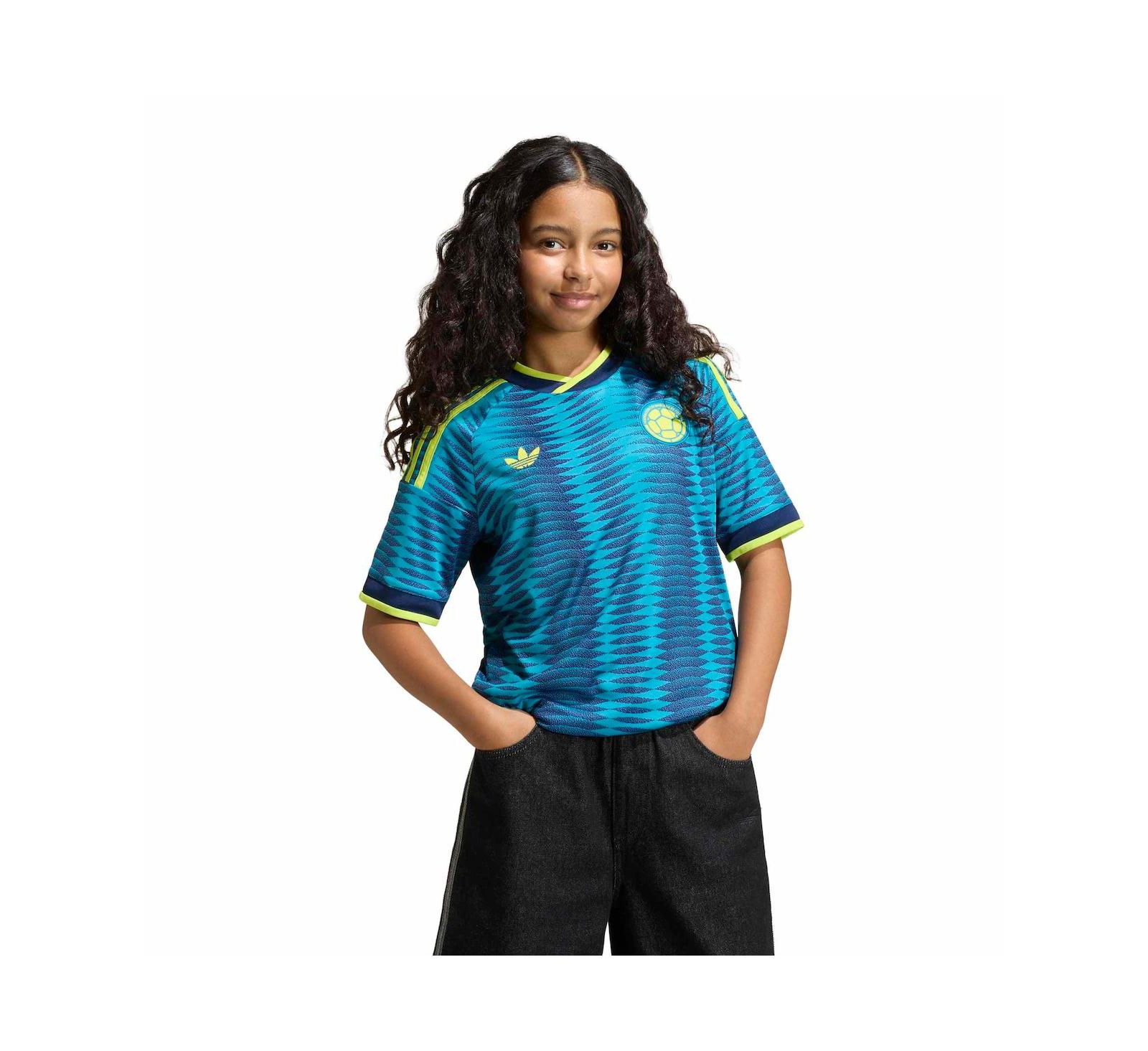 Реплика джерси сборной Колумбии FIFA X World Cup 2026 Away для мальчиков и девочек Adidas, бирюзовая