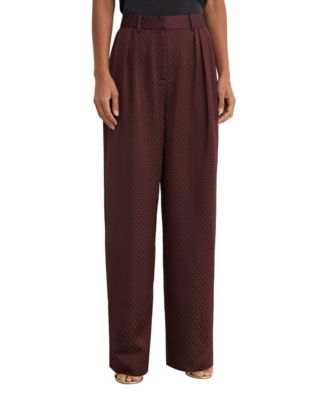 REISS Women's Tilly Double-Pleat Wide-Leg Jacquard Pants