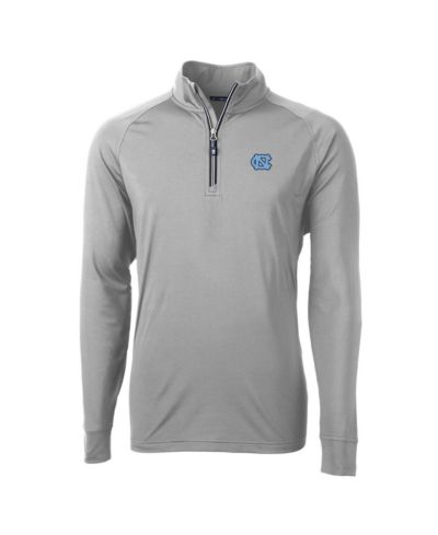 Cutter & Buck Мужская кофта North Carolina Tar Heels Adapt Eco Knit с молнией на четверть, серая