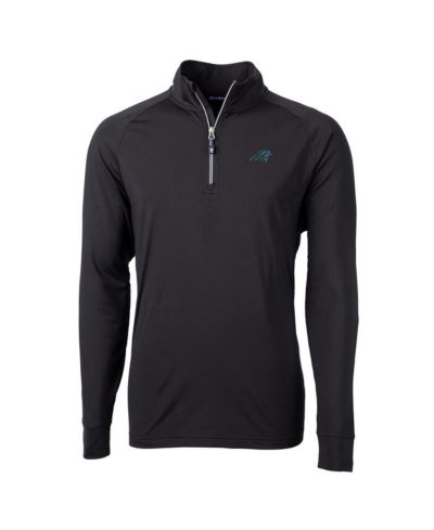 Мужская черная куртка-пуловер Cutter & Buck Carolina Panthers Adapt Eco Knit с молнией на четверть длины