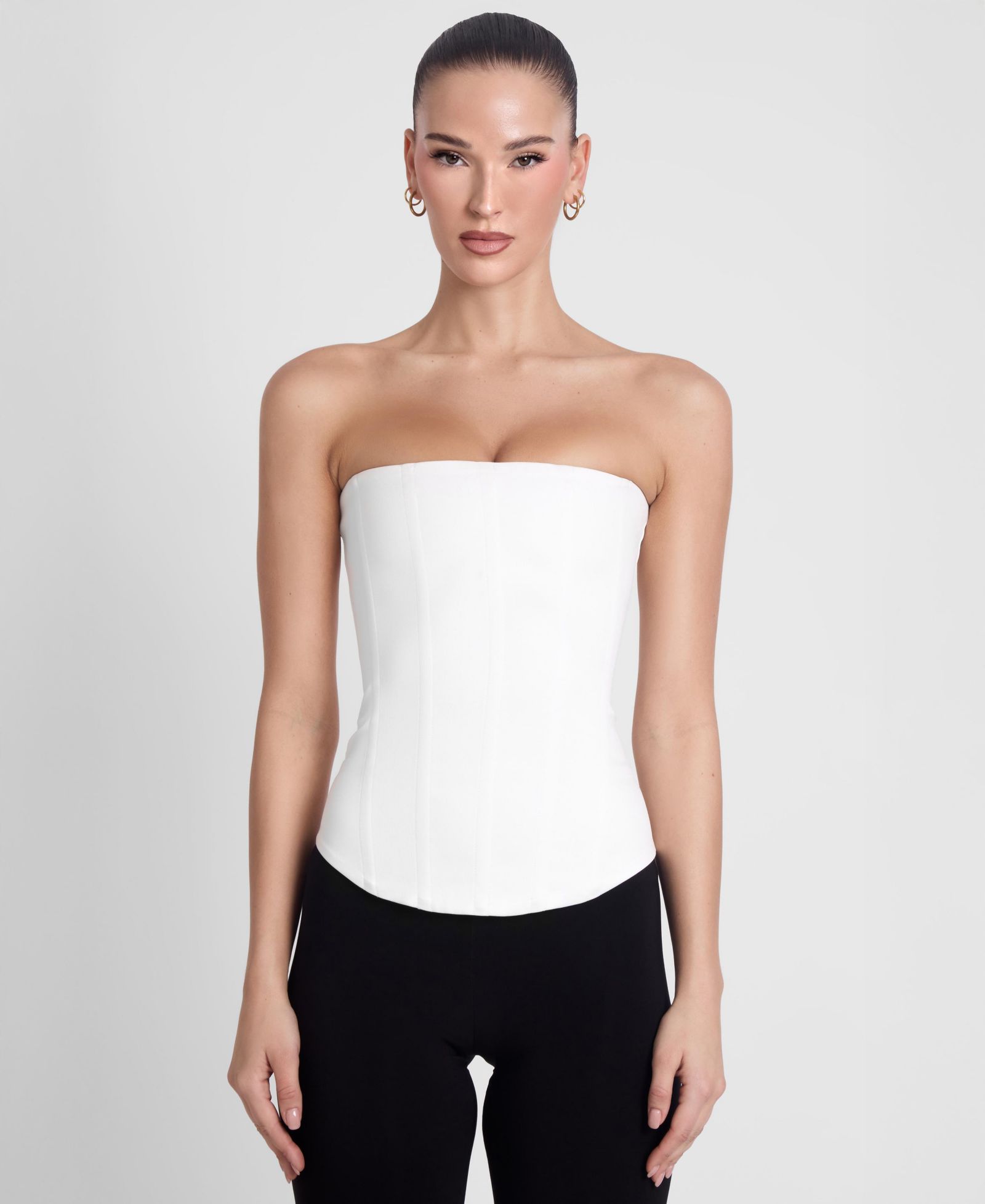 LEAU Women's Sphynx Satin Corset Top