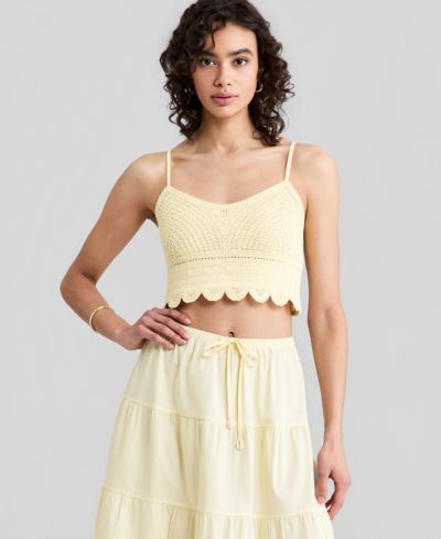Топ And Now This Women's Cotton Crochet Cropped