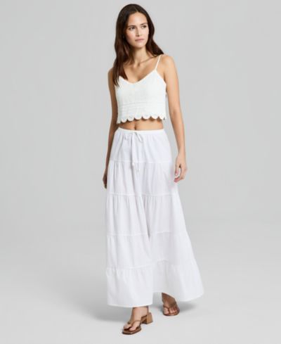 And Now This Women's Cotton Tiered Pull-On Maxi Skirt, Macy's Exclusive