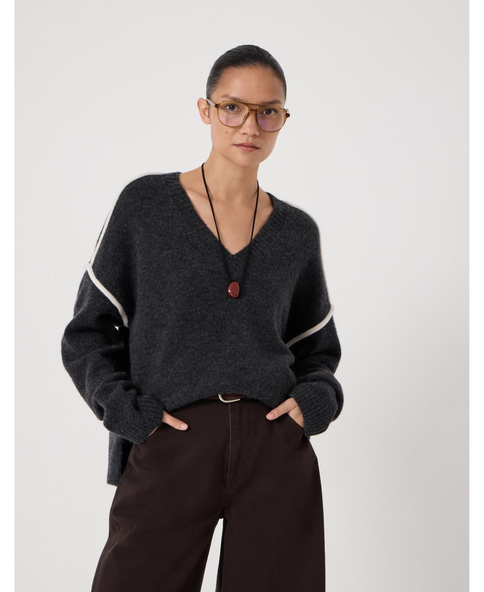 Hush Women's Billie Wool Blend V Neck Sweater