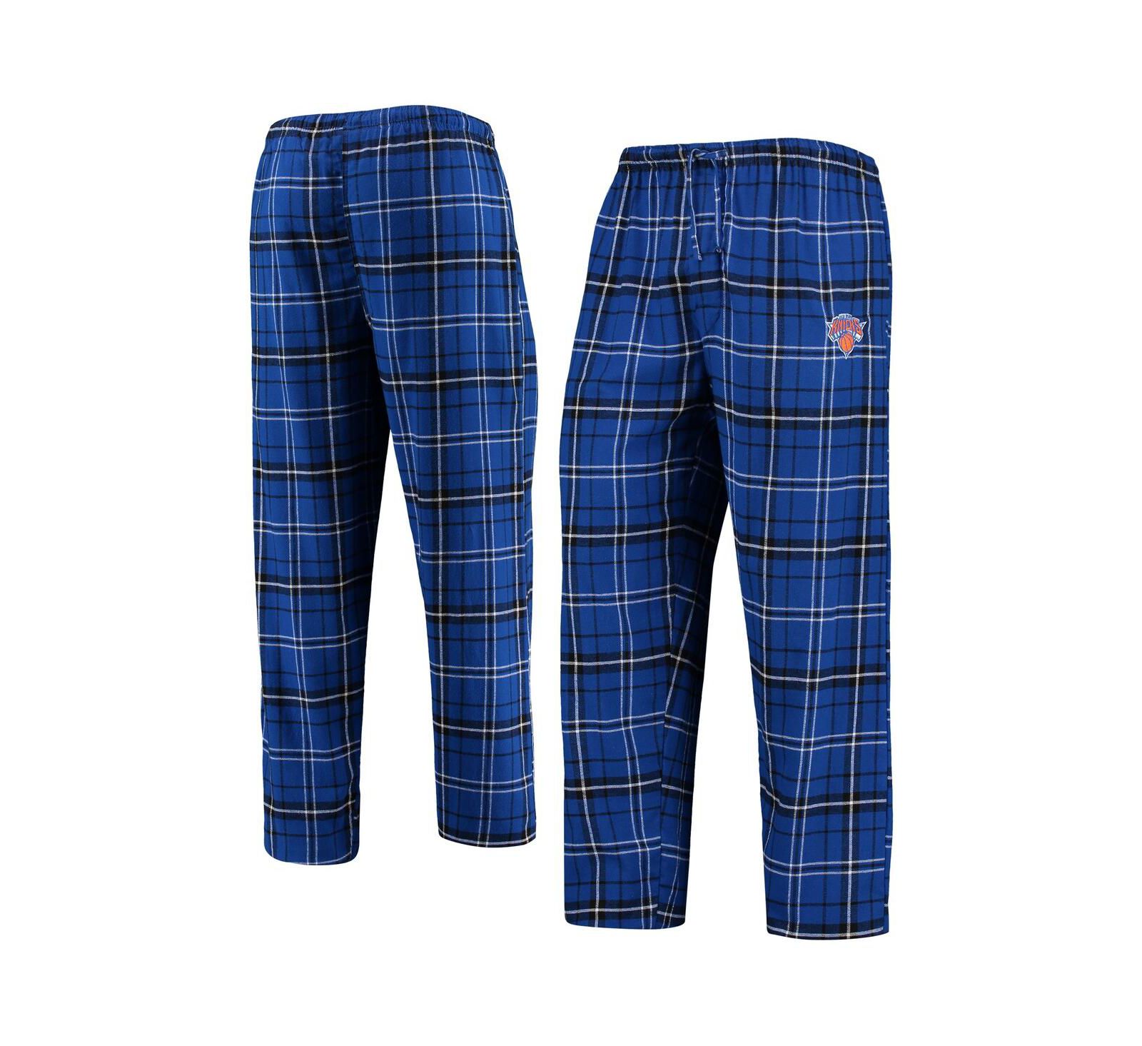 Concepts Sport Men's Blue/Black New York Knicks Ultimate Plaid Flannel Pants