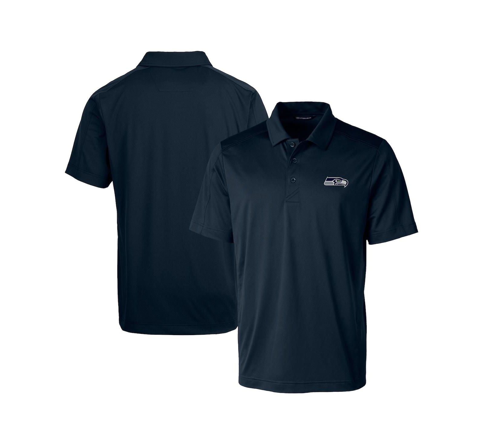 Cutter & Buck Men's Navy Seattle Seahawks Prospect Textured Stretch Polo Shirt