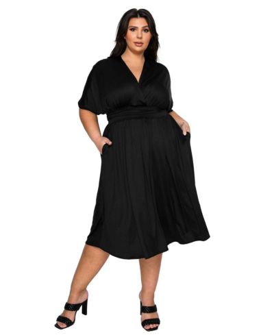 L I V D Plus Size Cyra Empire Midi Dress