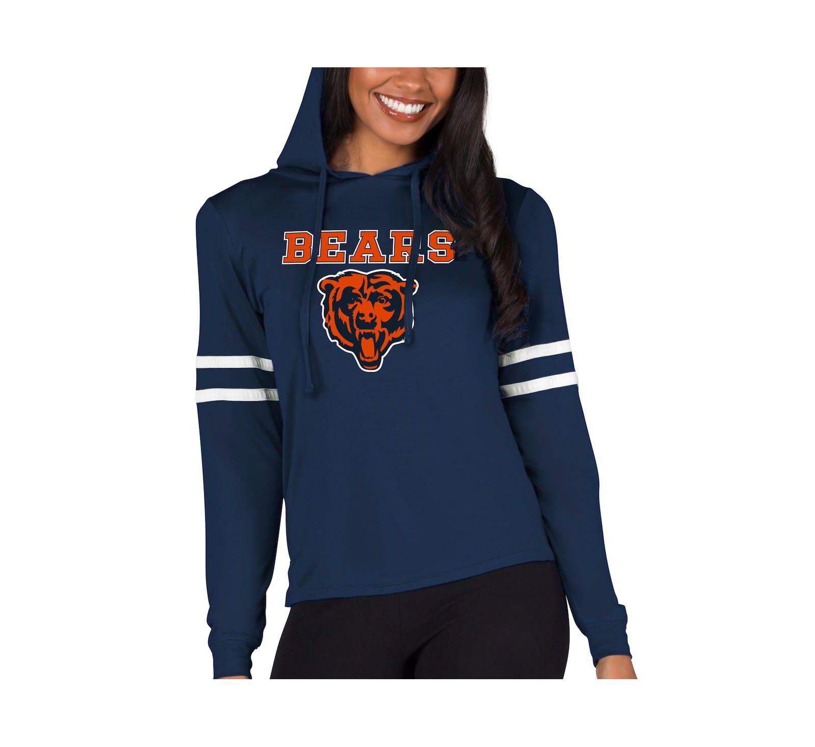 Женское худи Concepts Sport Chicago Bears Marathon Lightweight Lounge Pullover, темно-синее