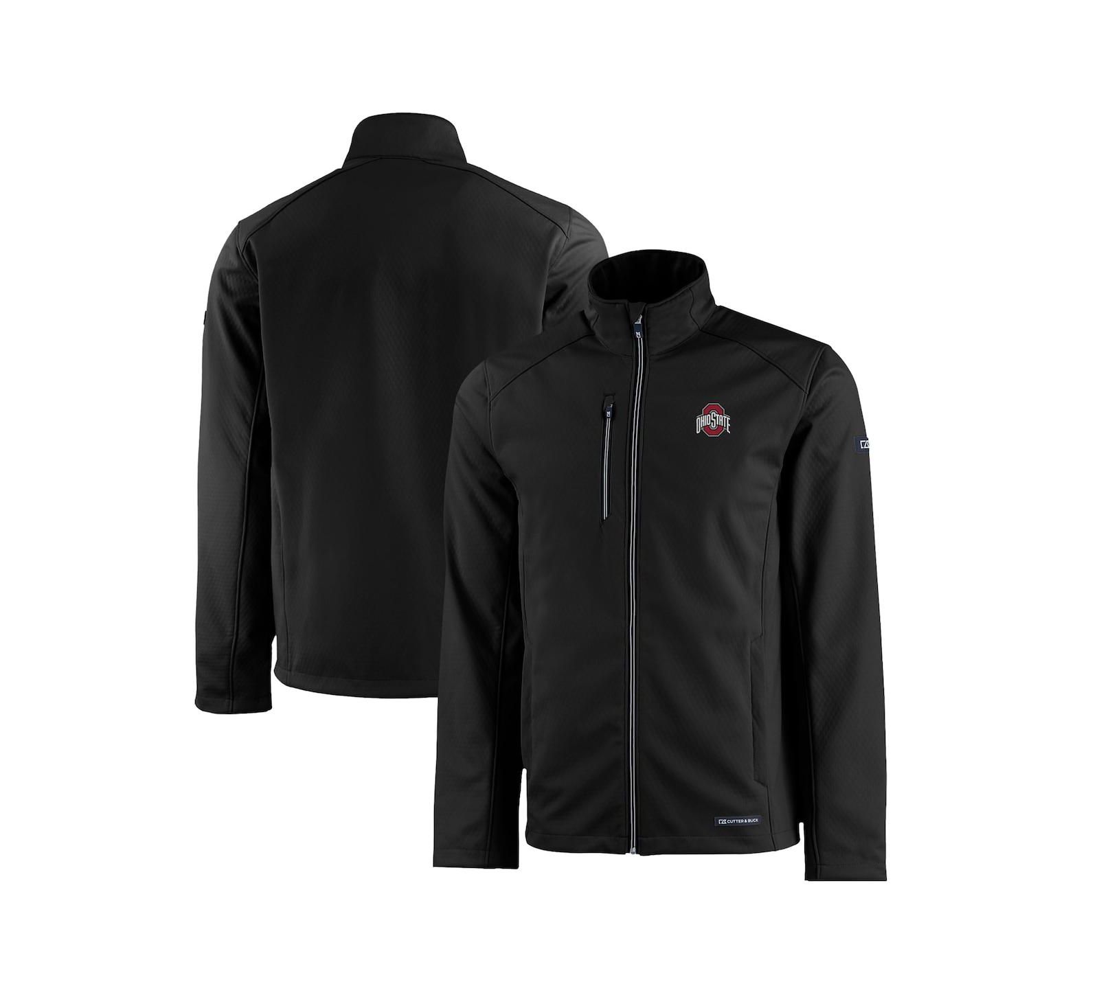 Cutter & Buck Men's Black Ohio State Buckeyes Evoke Eco Softshell Full-Zip Jacket