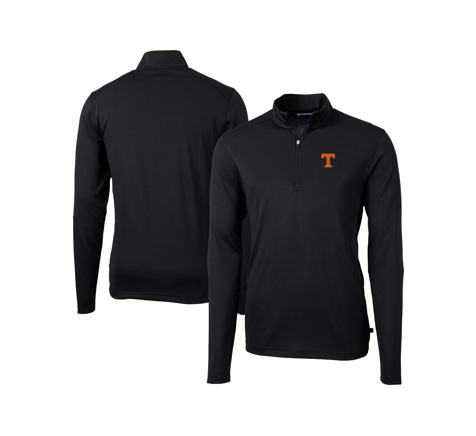 Cutter & Buck Men's Black Tennessee Volunteers Virtue Eco Pique Quarter-Zip Jacket