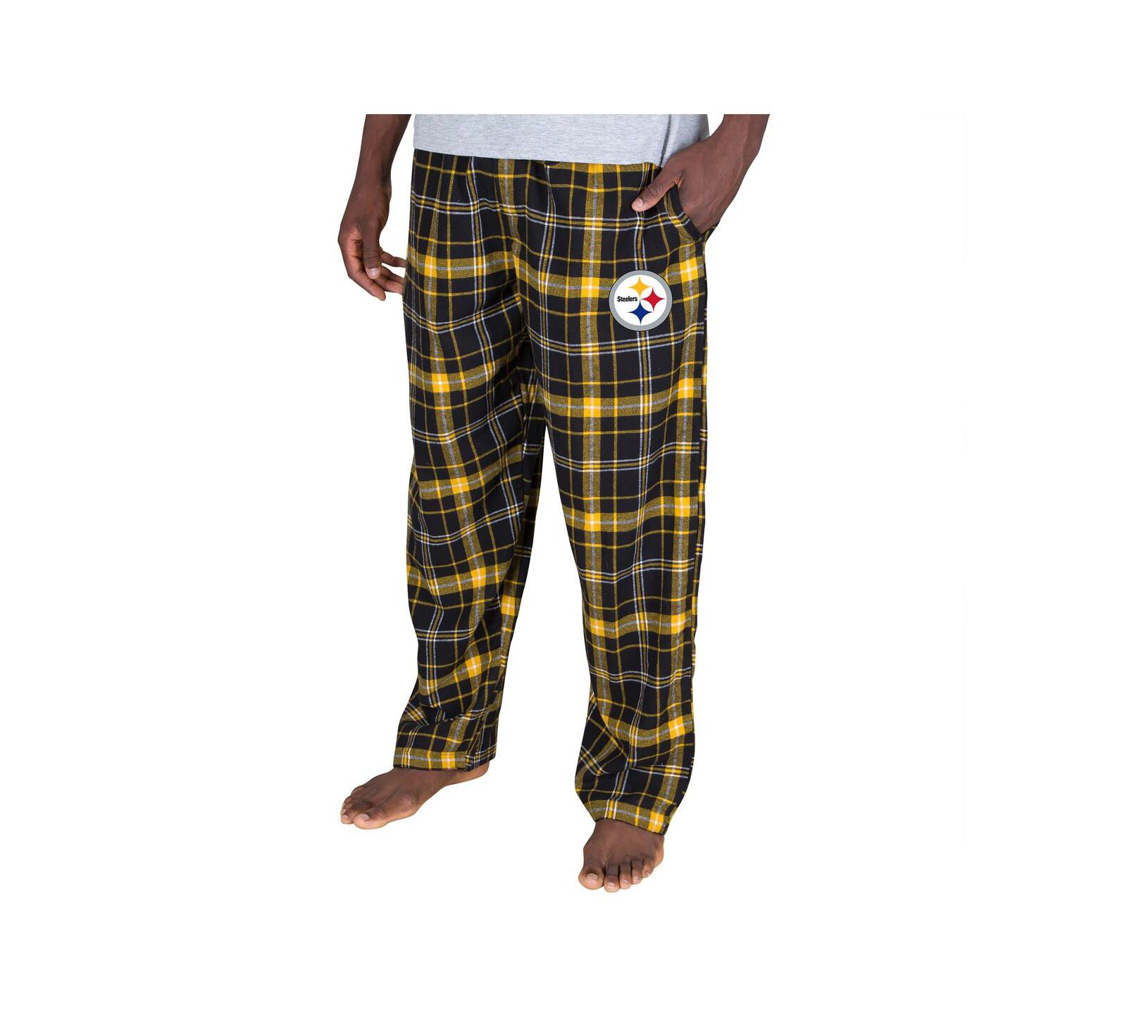 Concepts Sport Men's Black Pittsburgh Steelers Ultimate Plaid Flannel Pants
