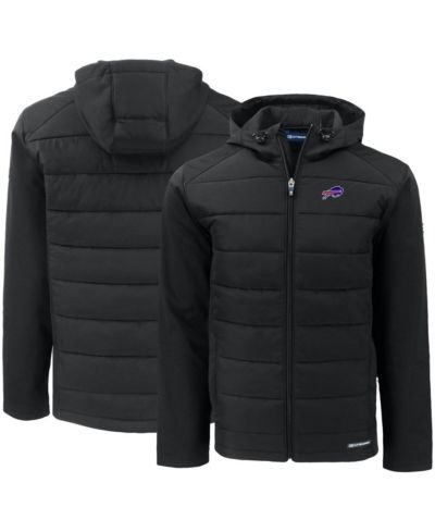 Cutter & Buck Men's Black Buffalo Bills Evoke PrimaLoft Hybrid Eco Softshell Full-Zip Hooded Jacket