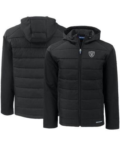 Cutter & Buck Men's Black Las Vegas Raiders Evoke PrimaLoft Hybrid Eco Softshell Full-Zip Hooded Jacket