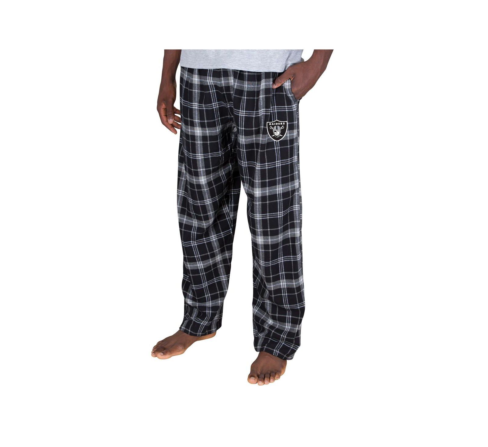 Concepts Sport Men's Black Las Vegas Raiders Ultimate Plaid Flannel Pants