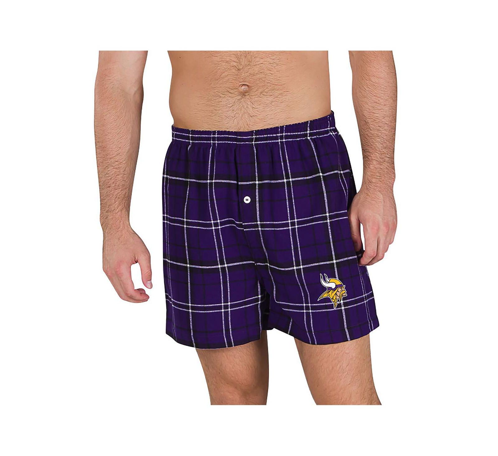 Concepts Sport Men's Purple/Black Minnesota Vikings Ultimate Flannel Boxers