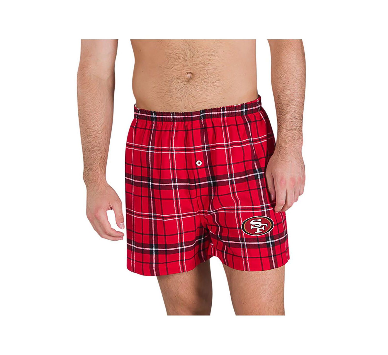 Concepts Sport Men's Scarlet/Black San Francisco 49ers Ultimate Flannel Boxers