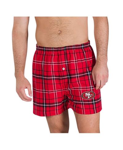 Concepts Sport Men's Scarlet/Black San Francisco 49ers Ultimate Flannel Boxers