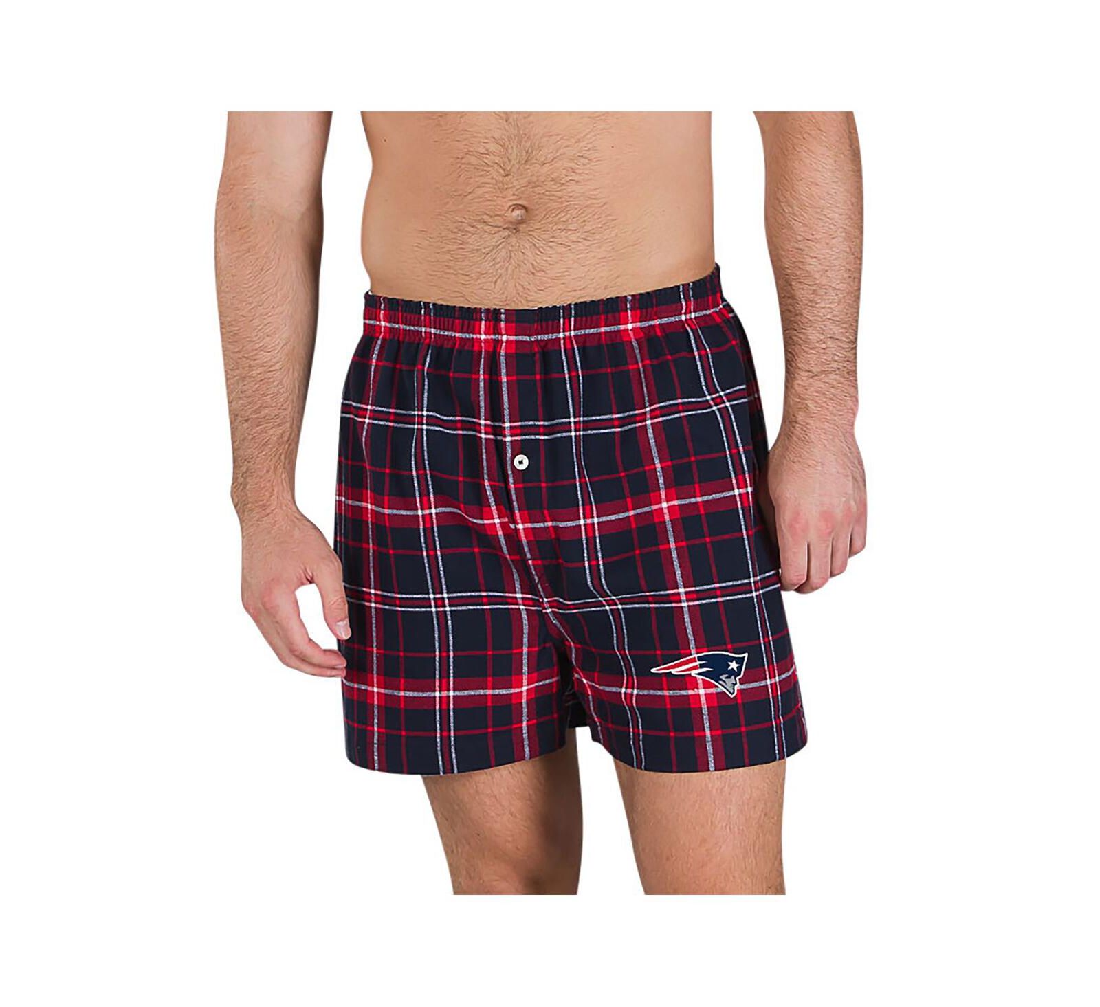 Concepts Sport Men's Navy/Red New England Patriots Ultimate Flannel Boxers