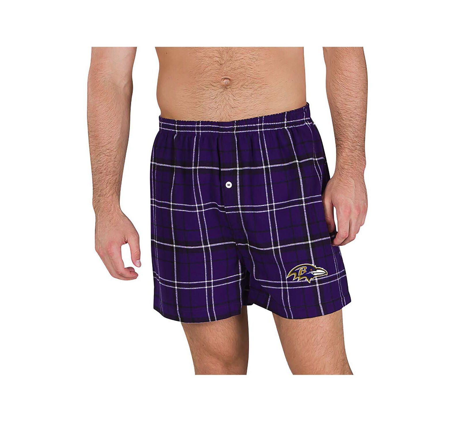 Concepts Sport Men's Purple/Black Baltimore Ravens Ultimate Flannel Boxers