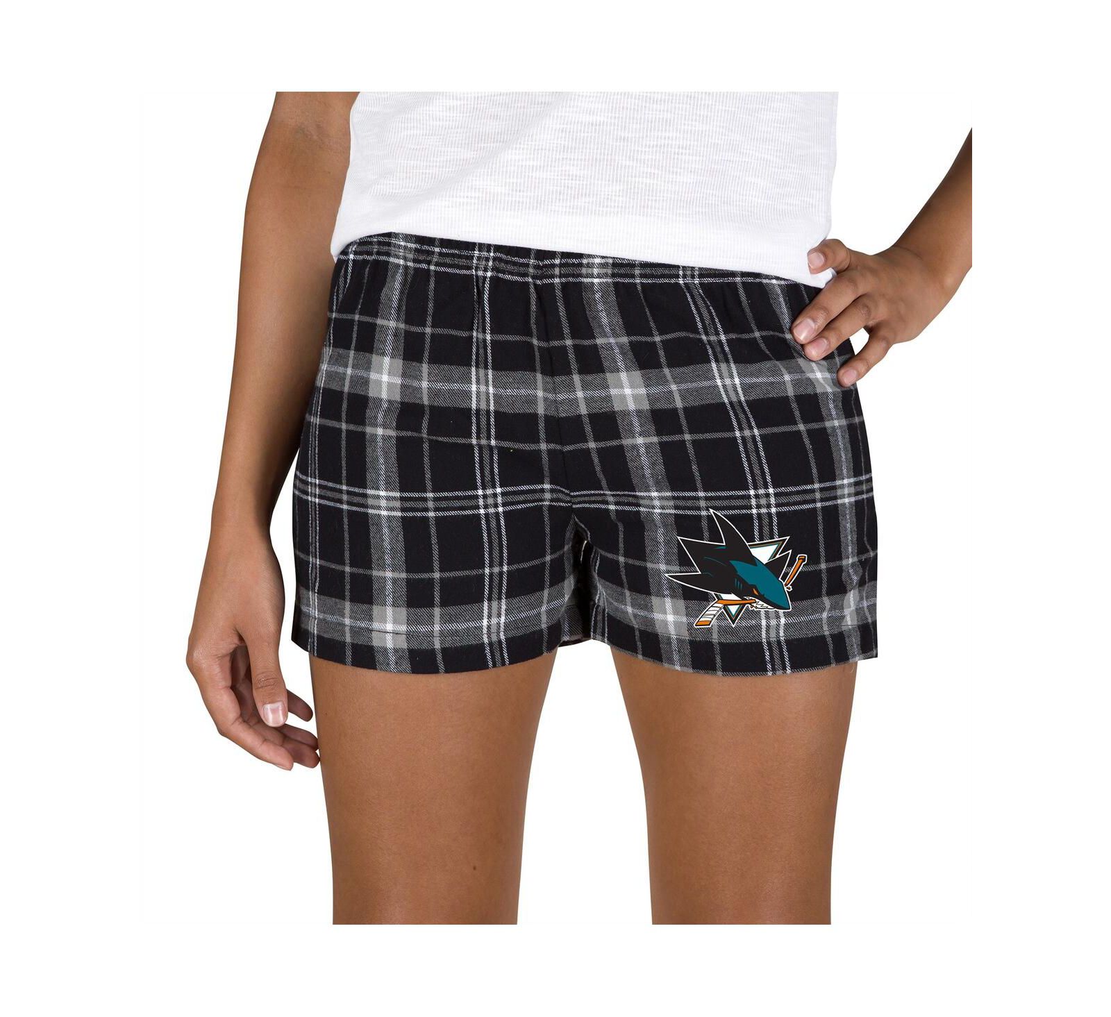 Concepts Sport Women's Black/Gray San Jose Sharks Ultimate Flannel Shorts