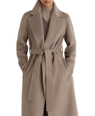 REISS женское пальто из шерстяной смеси с двойным бортком и скрытыми швами