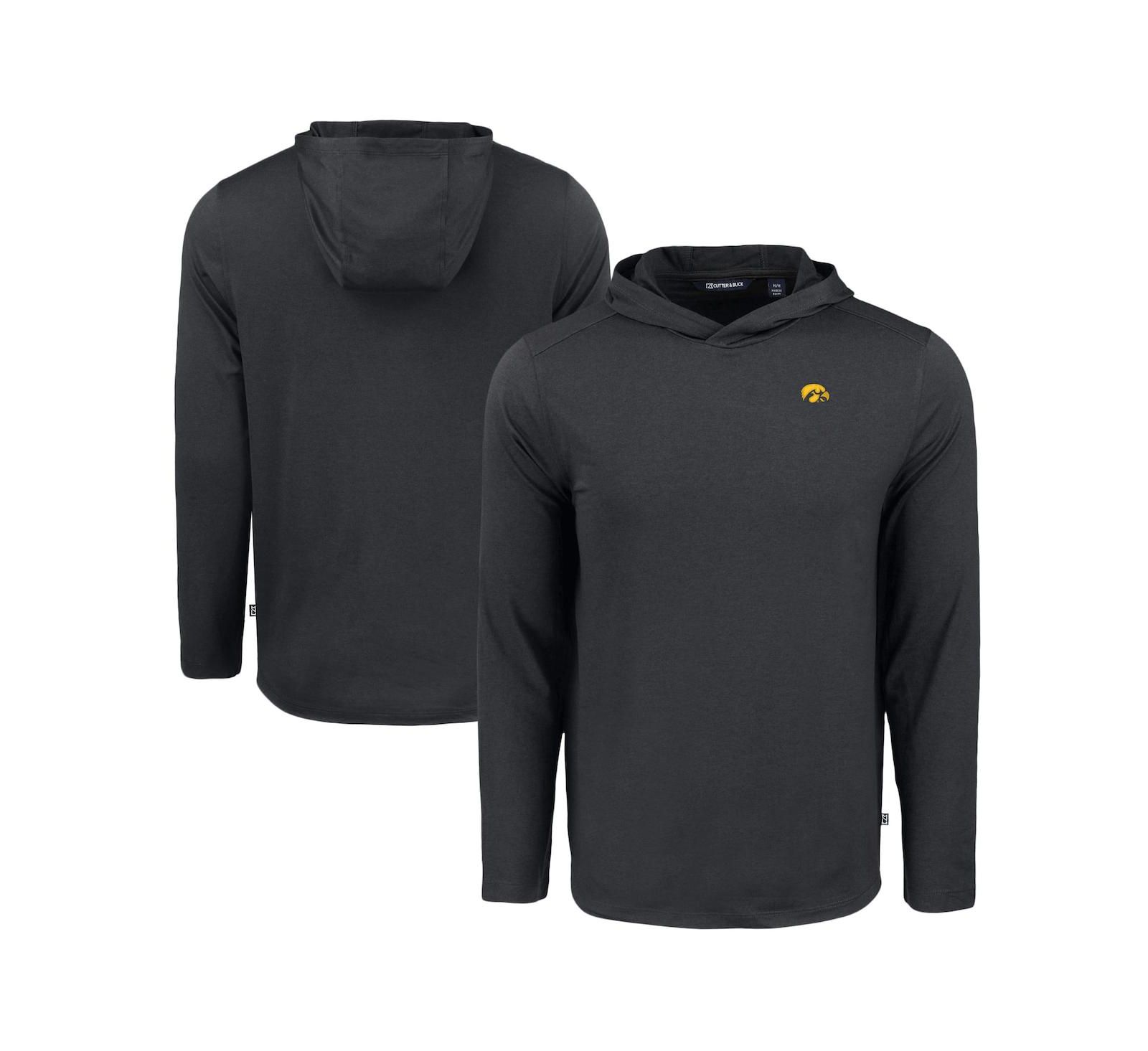 Cutter & Buck Men's Black Iowa Hawkeyes Coastline Epic Comfort Eco Long Sleeve Hoodie