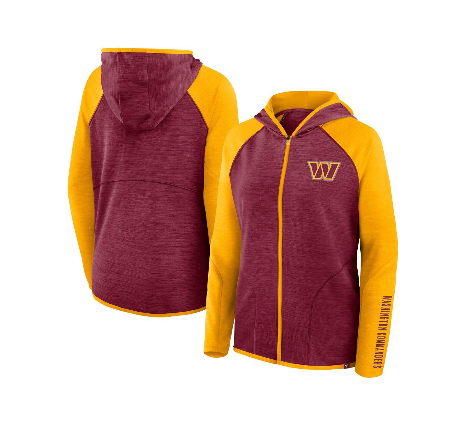 Женская толстовка Fanatics Washington Commanders Burgundy Plus Size End Around Pass Full-Zip