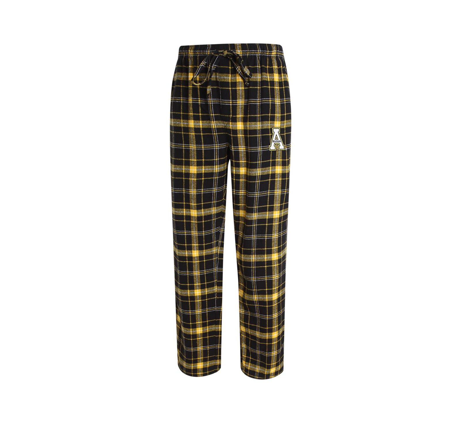 Concepts Sport Men's Black/Gold Appalachian State Mountaineers Ultimate Flannel Pants